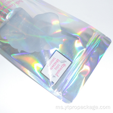 Beg Sokongan kunci Hologram Mylar Zip